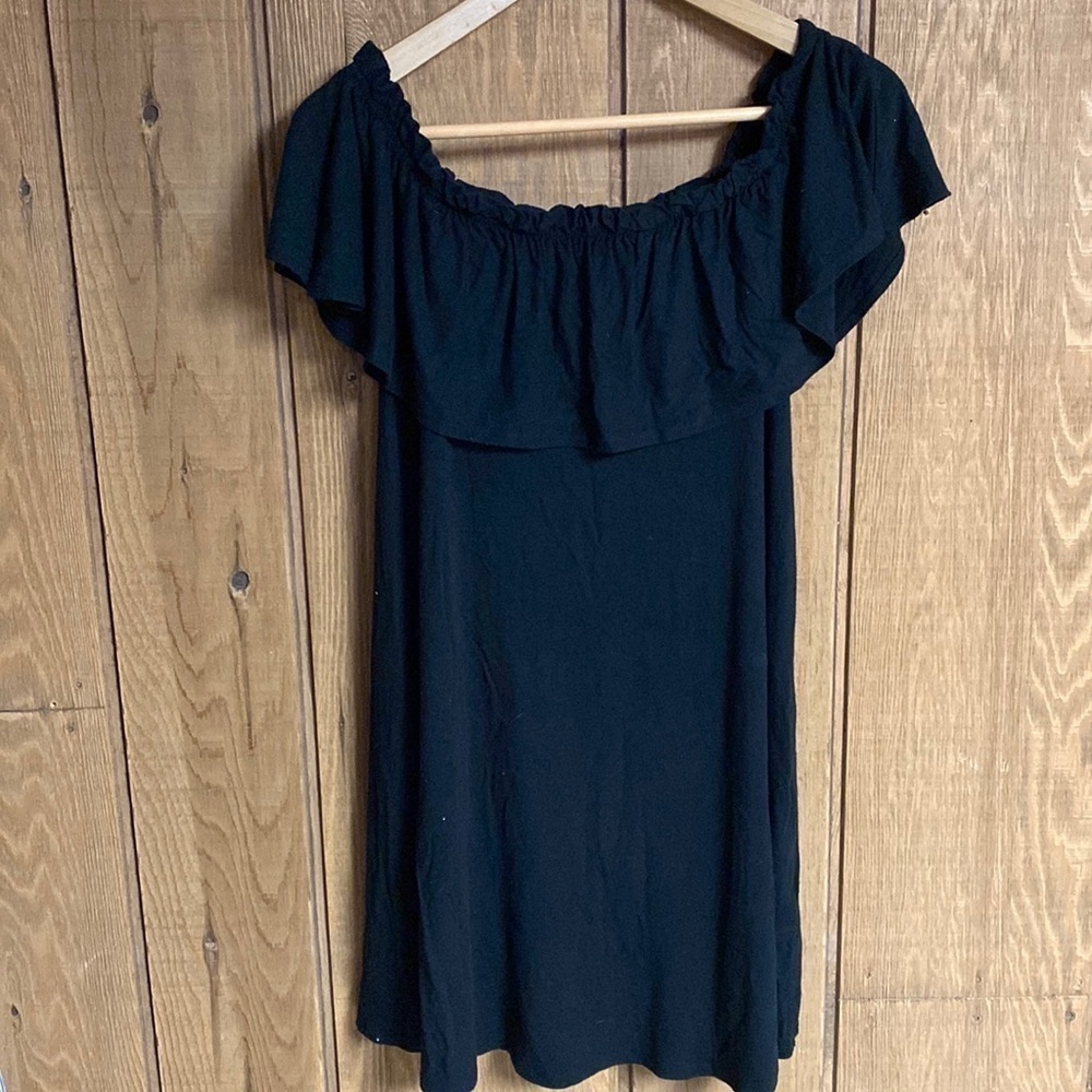 Abercrombie and Fitch off the shoulder black‎ flowy dark academia witchy dress